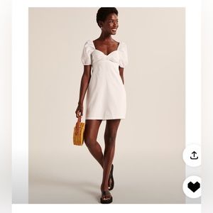 White puff sleeve Abercrombie mini dress xs
